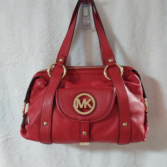 Michael Kors Fulton Large Satchel In Chili Red - Picture 1 of 10